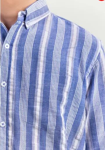 Blue White Striped Casual Shirt 